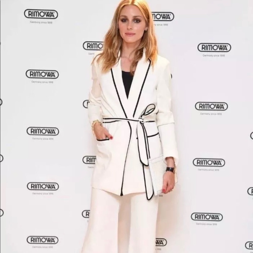 •SOLD• BLOGGER FAV ZARA IVORY BLAZER w CONTRASTING - Picture 6 of 8